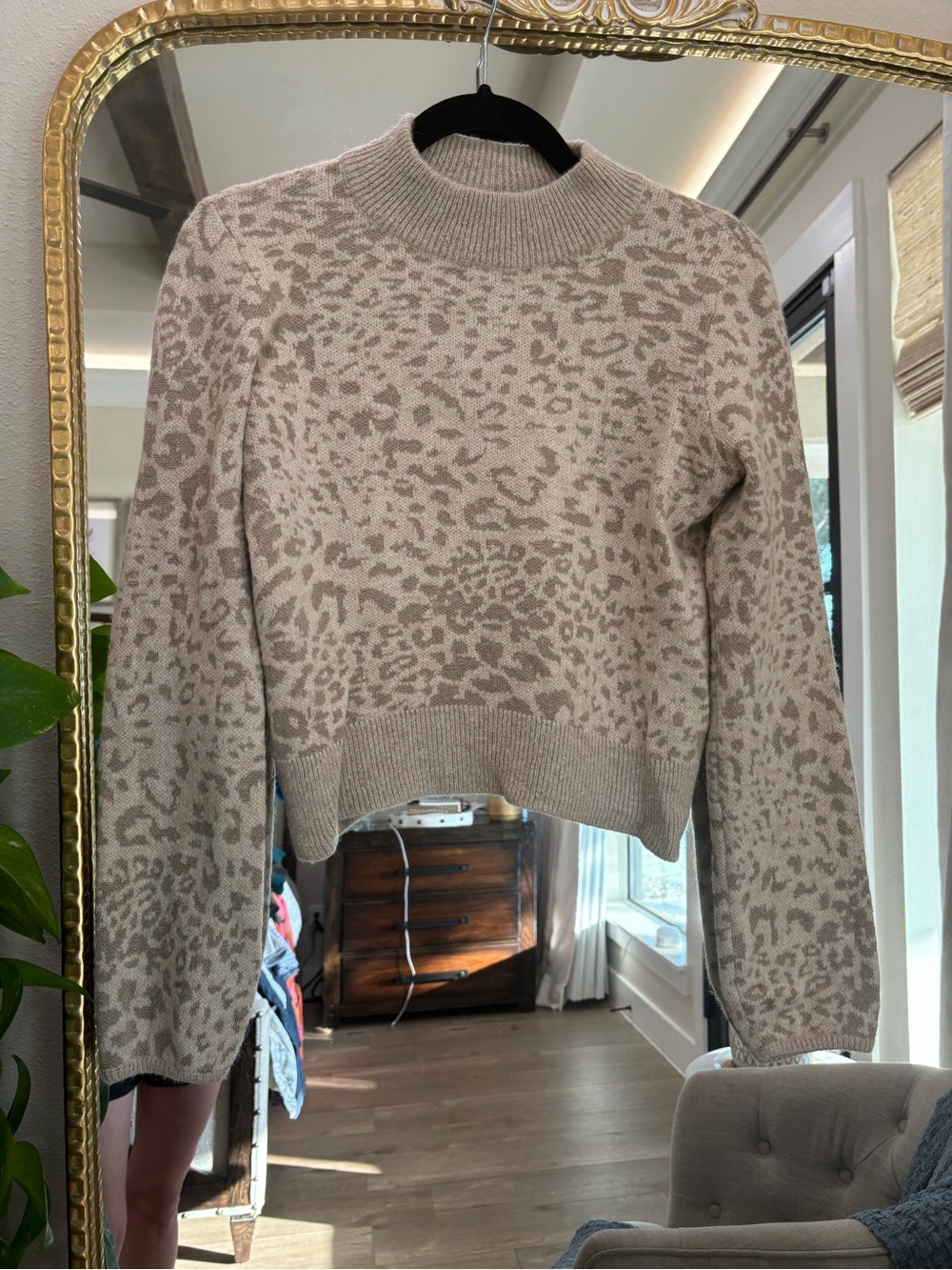 Veronica Beard Leopard Crop Sweater